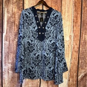 Lane Bryant blue Floral Tunic